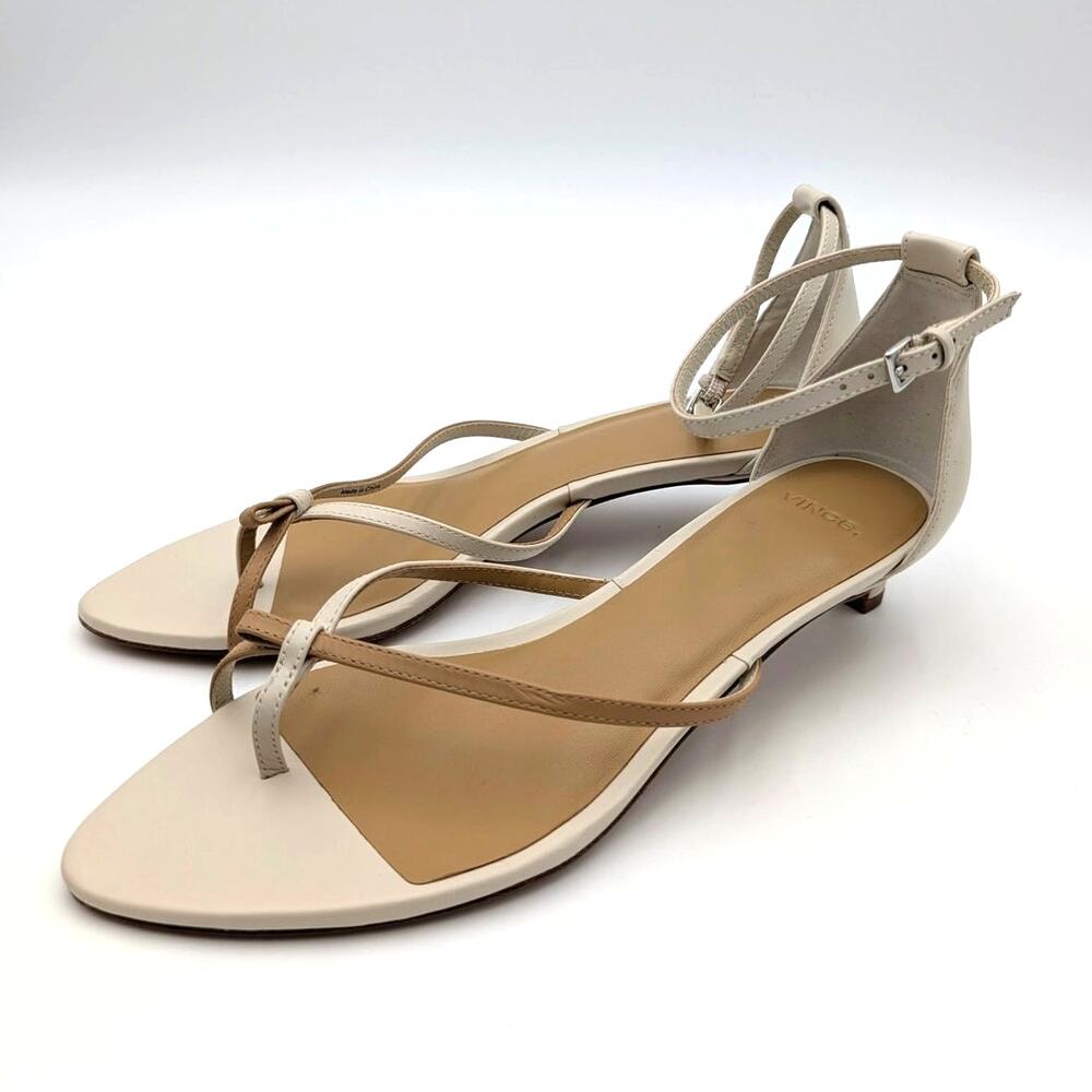 Vince Siri Ankle Strap Kitten Heel Sandal Women's Light Sable Size US8M EU38.5